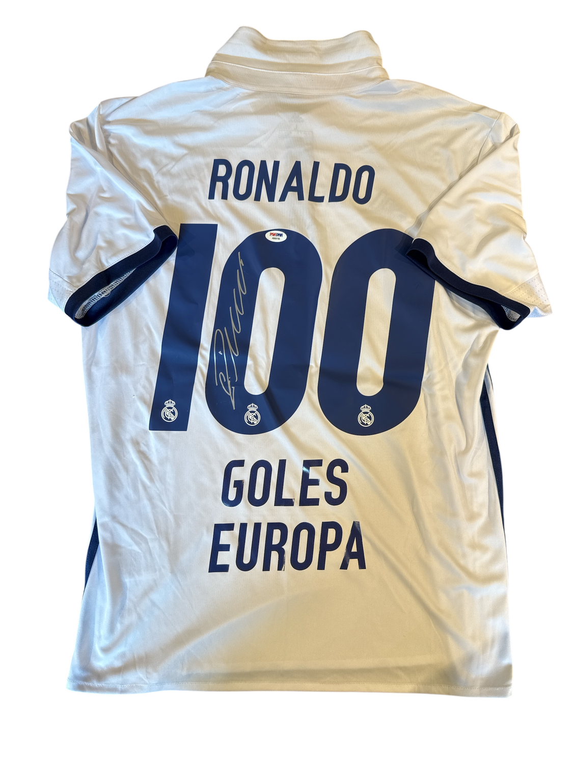 Cristiano Ronaldo Signed 100 Goals Real Madrid Celebration Jersey