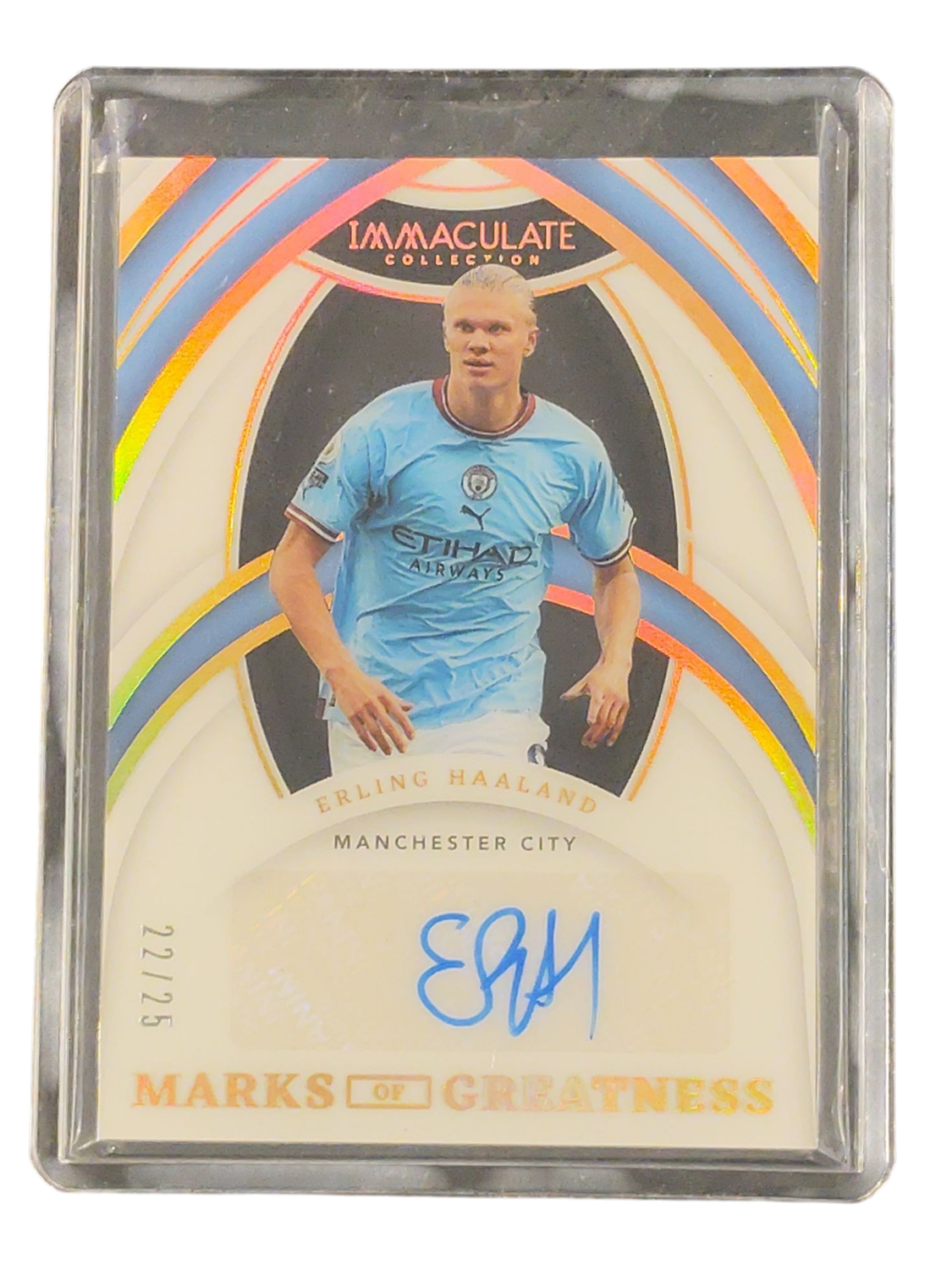 2022-23 Panini Immaculate Marks of Greatness Erling Haaland Auto 22/25