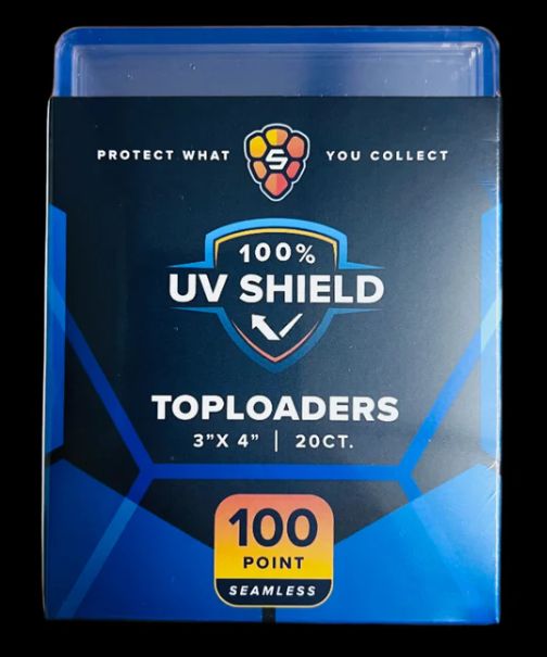 3&quot;x4&quot; Toploader 100PT PREMIUM - UV Shield -Blue Hint Seamless Frame