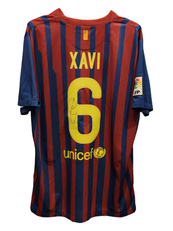 Xavi Back Signed FC Barcelona 2011-12 Home Shirt