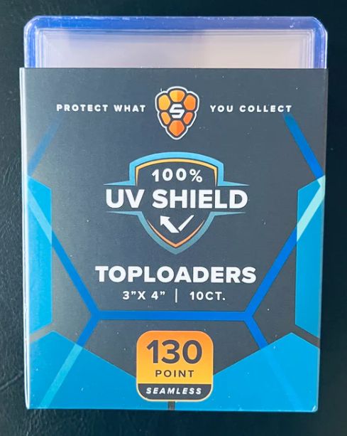3&quot;x4&quot; Toploader 130PT STANDARD- UV Shield - Blue Hint