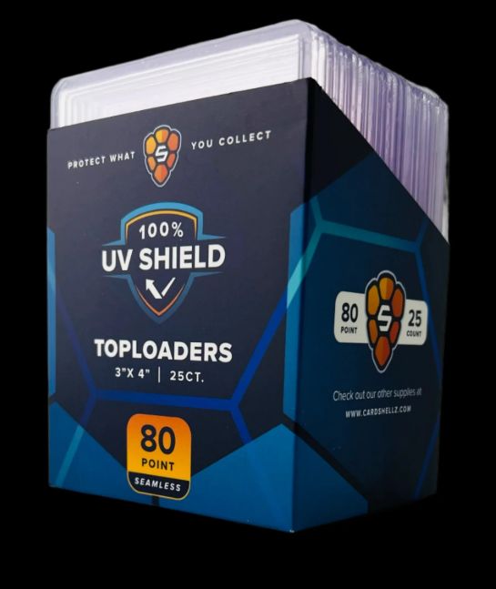 3&quot;x4&quot; Toploader 80PT STANDARD - UV Shield Seamless Frame Blue Hint