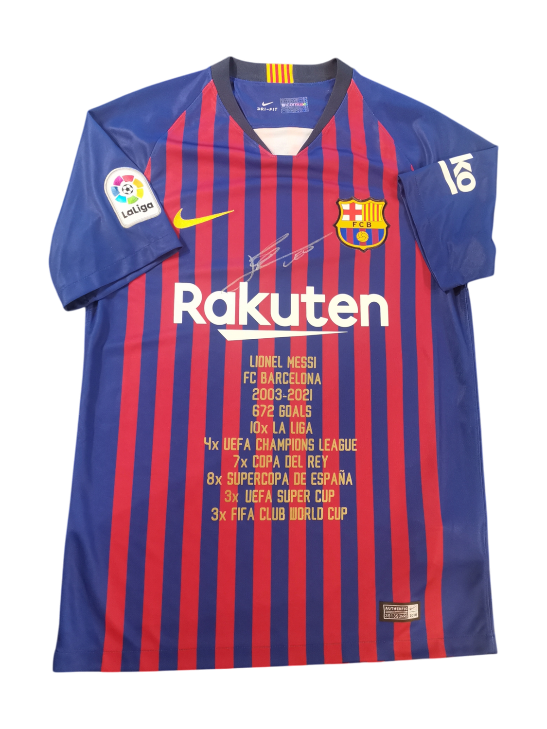 Lionel Messi Front Signed Barcelona Jersey