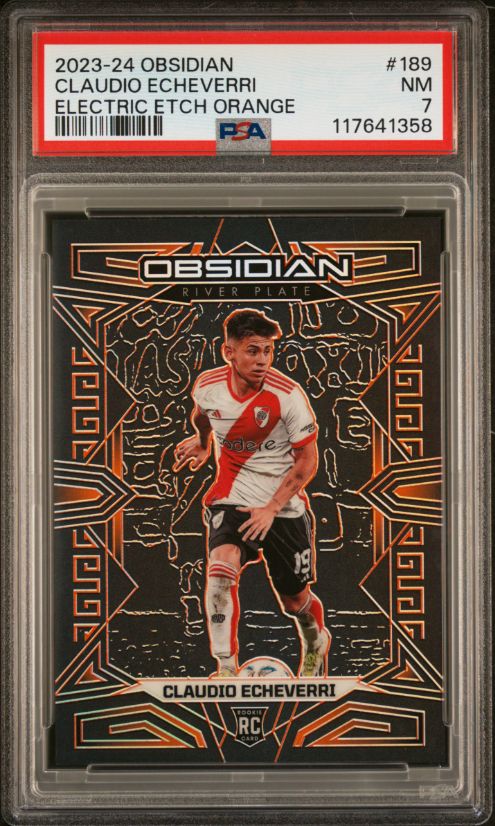 2023-24 Obsidian Claudio Echeverri Electric Etch Orange #189 PSA 7