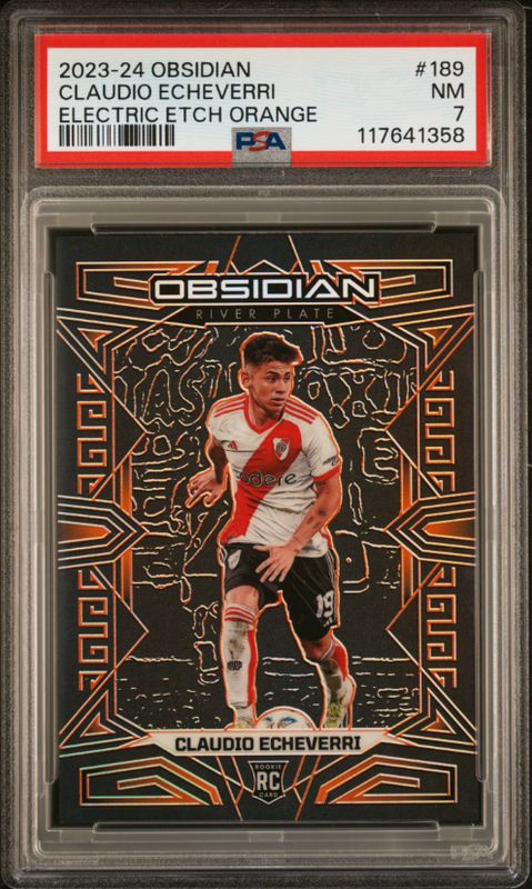 2023-24 Obsidian Claudio Echeverri Electric Etch Orange #189 PSA 7