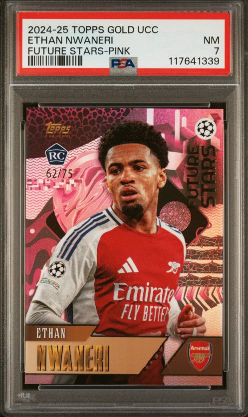 2024-25 Topps Gold UCC Ethan Nwaneri Future Stars- Pink PSA 7
