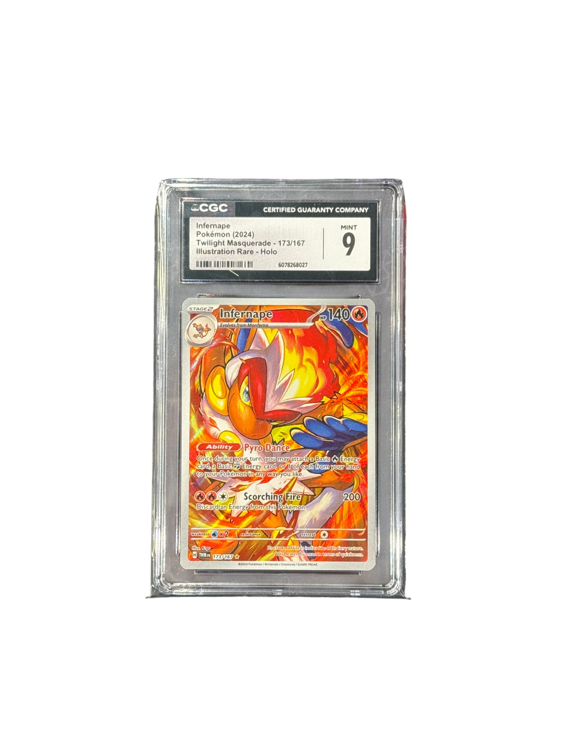 Infernape Pokemon 2024 Twilight Masquerade- 173/167 Illustration Rare - Holo  Mint 9