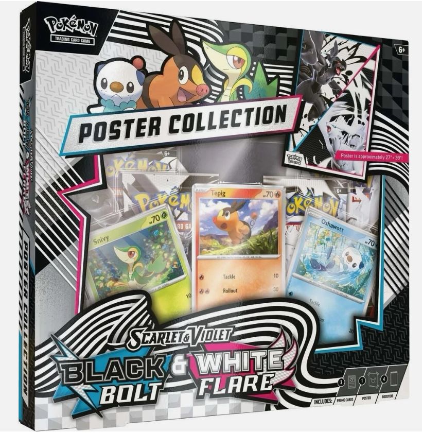 Pokemon S&amp;V Black Bolt &amp; White Flare Poster Collection