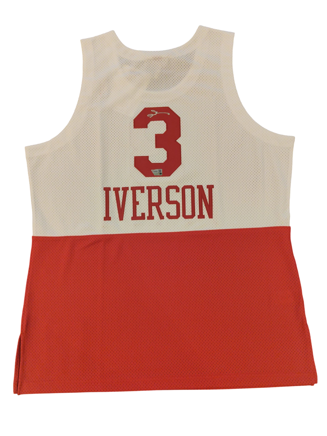 Allen Iverson Philadelphia 76ers Signed M&amp;N Red and White 2003-2004 Swingman Jersey