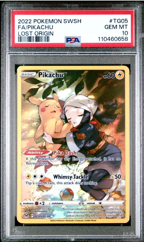 2022 Pokemon SWSH FA/Pikachu Lost Origin #TG05 PSA 10