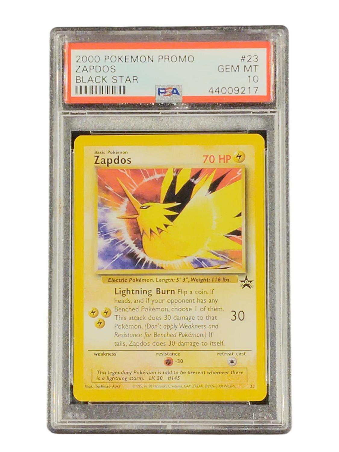 2000 Pokemon Promo Zapdos Black Star #23 PSA 10