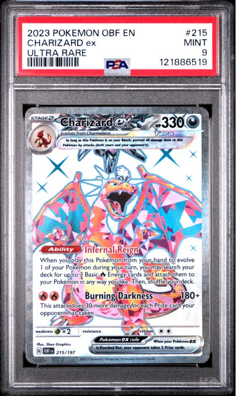 2023 Pokemon OBF En Charizard ex Ultra Rare #215 PSA 9