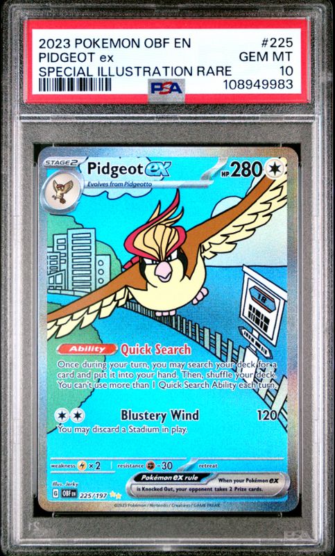2023 Pokemon OBF En Pidgeot ex Special Illustration Rare #225 PSA 10