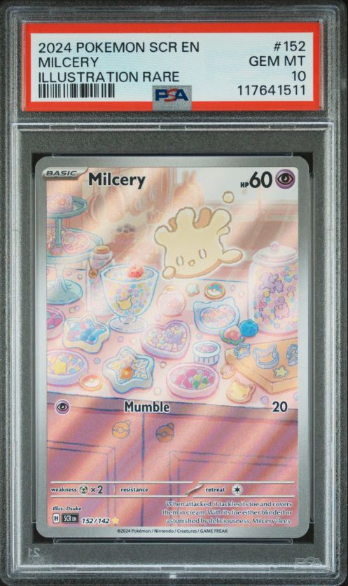 Pokemon 2024  Scr En Milcery Illustration Rare #152 PSA 10