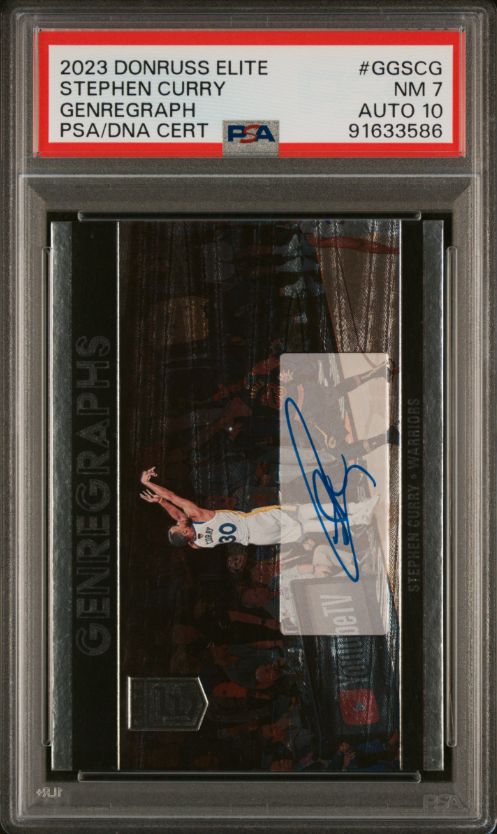 2023 Donruss Elite Stephen Curry Genregraph PSA/DNA Cert #GGSCG PSA 7 Auto 10