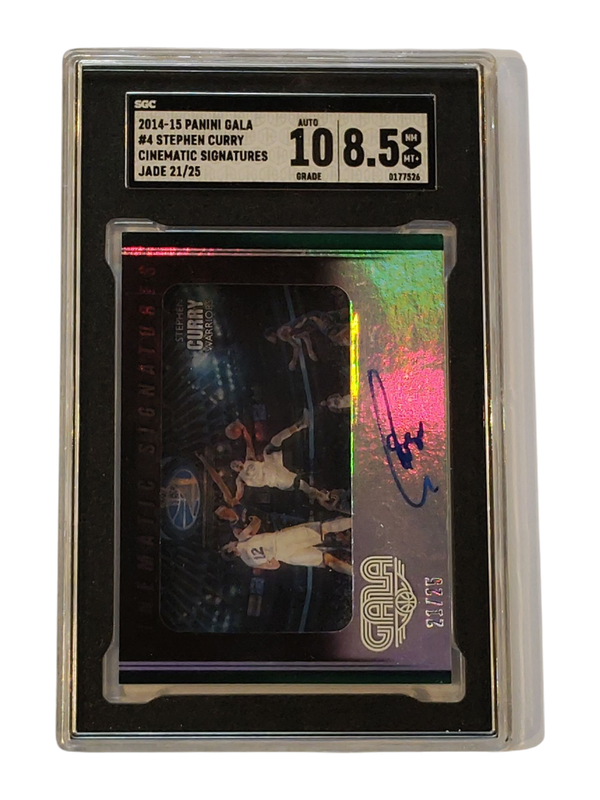 2014-15 Panini Gala #4 Stephen Curry Cinematic Signatures Jade 21/25 Auto 10 SGC 8.5