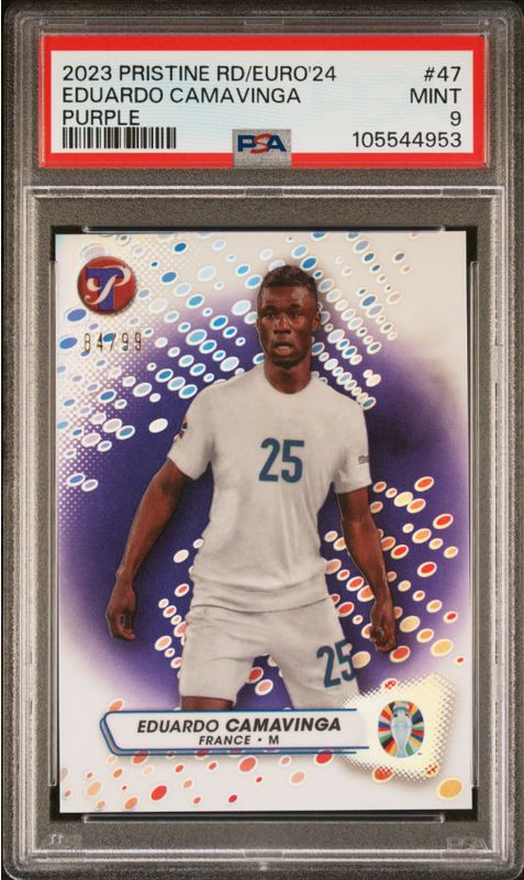 2023 Pristine RD/Euro&#39;24 Eduardo Camavinga Purple #47 PSA 9