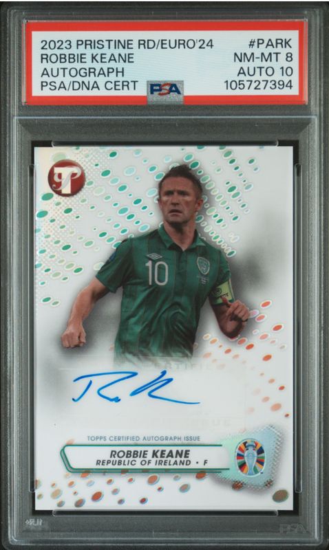 2023 Pristine RD/Euro&#39;24 Robbie Keane Autograph PSA/DNA Cert #PARK PSA 8 Auto 10
