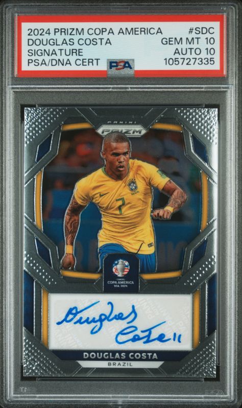 2024 Prizm Copa America Douglas Costa Signature PSA/DNA Cert #SDC PSA 10 Auto 10