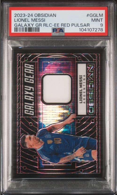 2023-24 Obsidian Lionel Messi Galazy GR RLC-EE Red Pulsar #GGLM PSA 9