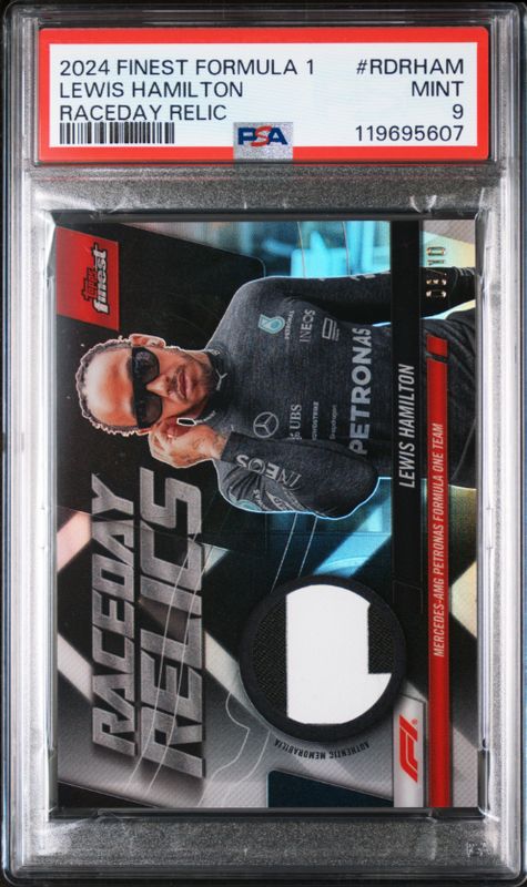 2024 Finest Formula 1 Lewis Hamilton Raceday Relic #RDRHAM PSA 9