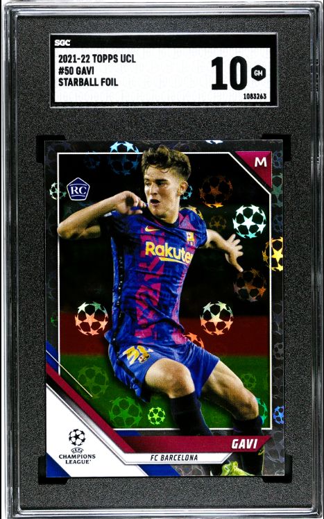2021-22 Topps UCL #50 Gavi Starball Foil SGC 10