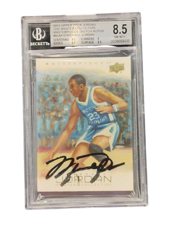 BGS 8.5 2012 Upper Deck Jordan UNC Master Collection Masterpieces Sketch Autograph