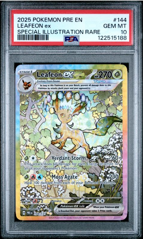 2025 Pokemon Pre En Leafeon ex Special Illustration Rare #144 PSA 10