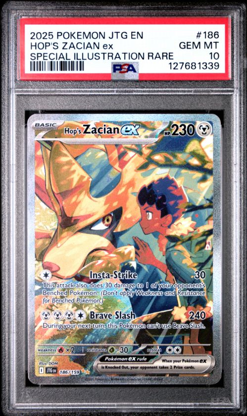 2025 Pokemon JTG En Hop's Zacian ex Special Illustration Rare #186 PSA 10