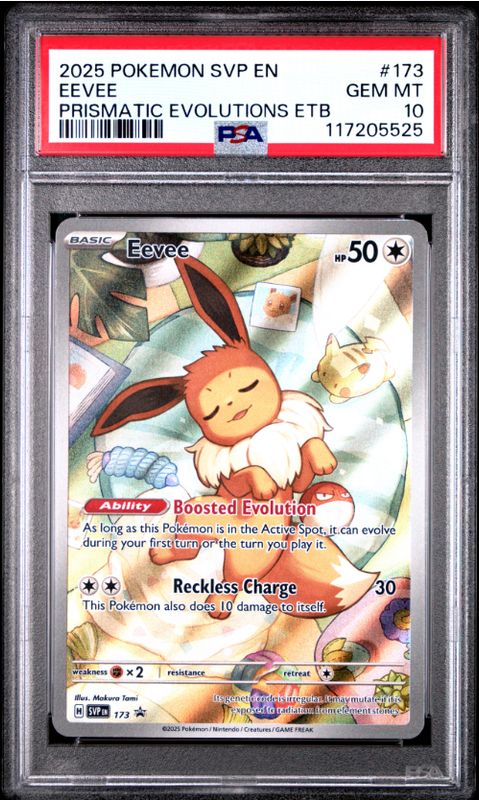 Pokemon 2025 SVP En Eevee Prismatic Evolutions ETB #173 PSA 10