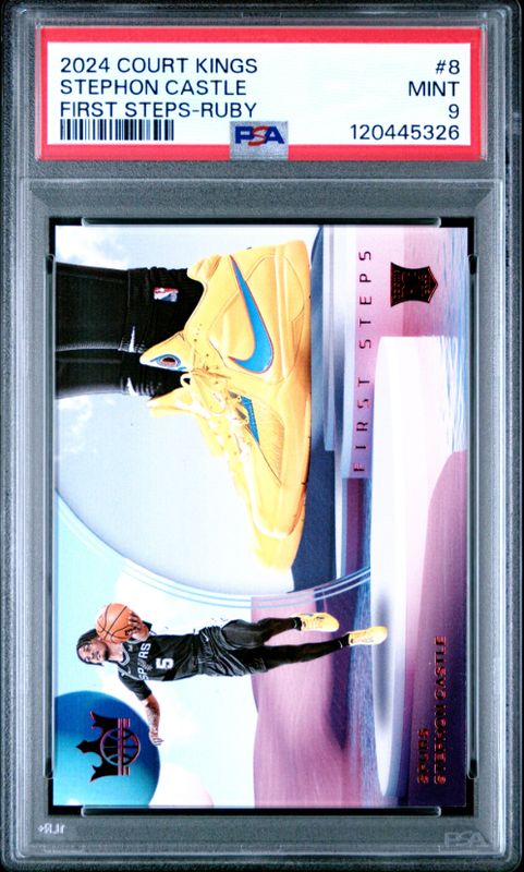 2024 Court Kings Stephon Castle First Steps-Ruby #8 PSA 9