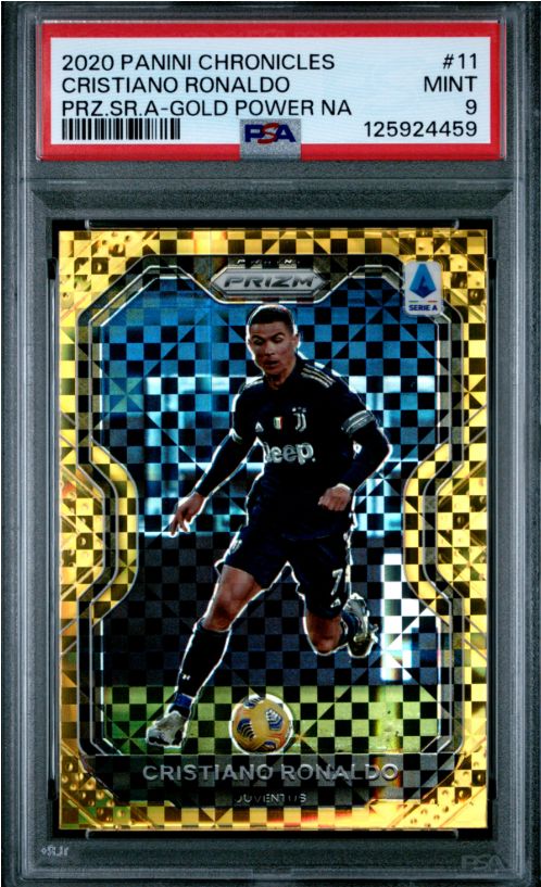 2020 Panini Chronicles Cristiano Ronaldo Prz.Sr.A-Gold Power Na #11 PSA 9