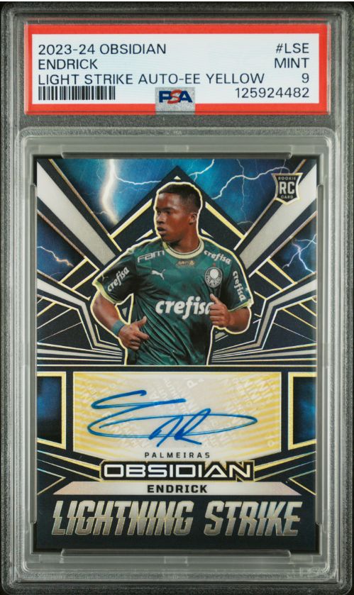 2023-24 Obsidian Endrick Light Strike Auto-EE Yellow #LSE PSA 9