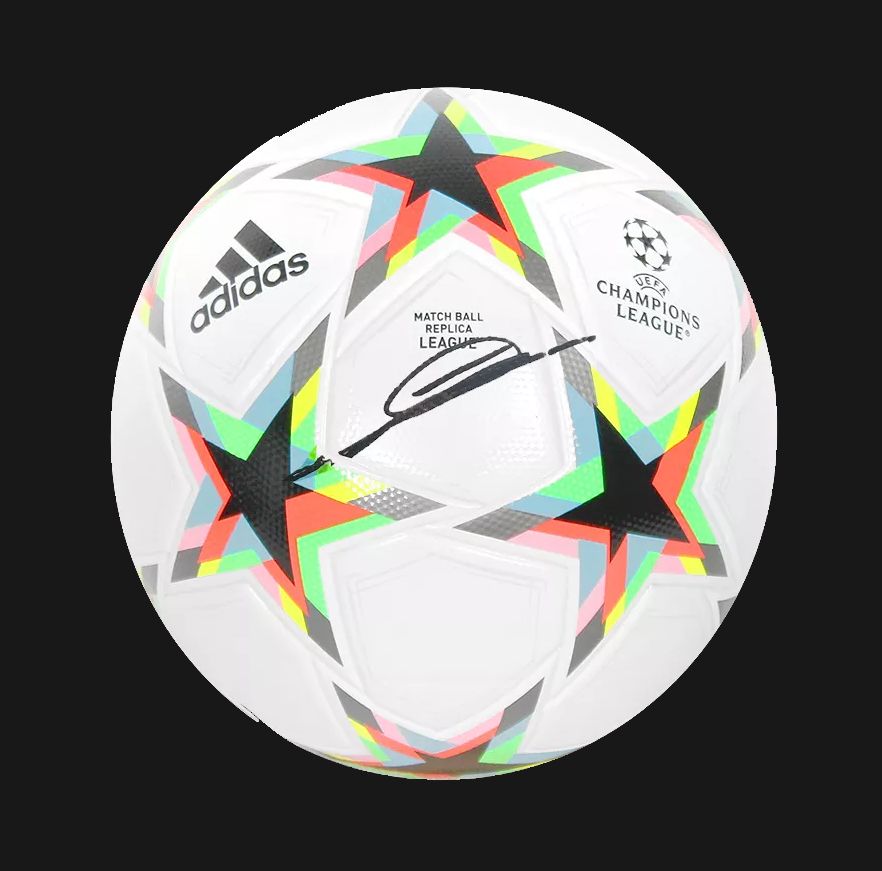 Zinedine Zidane Signed UEFA Champions League Football in Acrylic Case