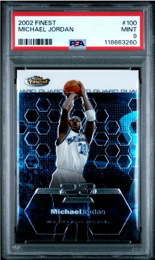 2002 Topps Finest Michael Jordan PSA 9