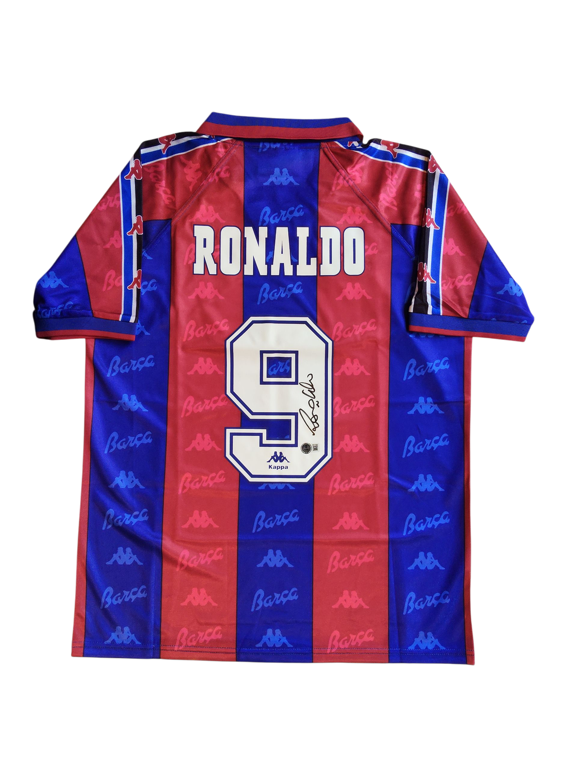 Ronaldo Nazario #9 Barcelona 96/97 Home Signed Jersey