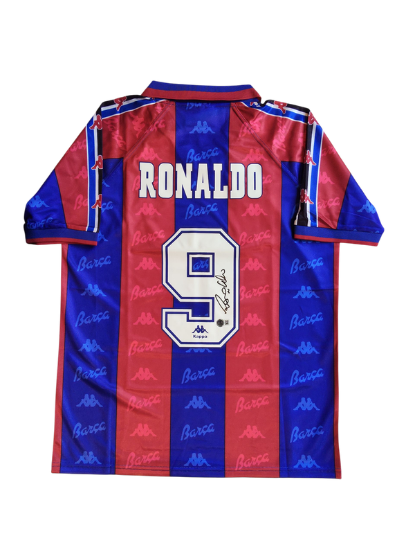 Ronaldo Nazario #9 Barcelona 96/97 Home Signed Jersey