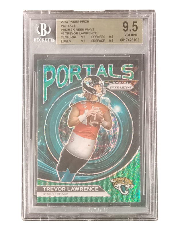 2023 Panini Prizm Portals Prizms Green Wave #4 Trevor Lawrence