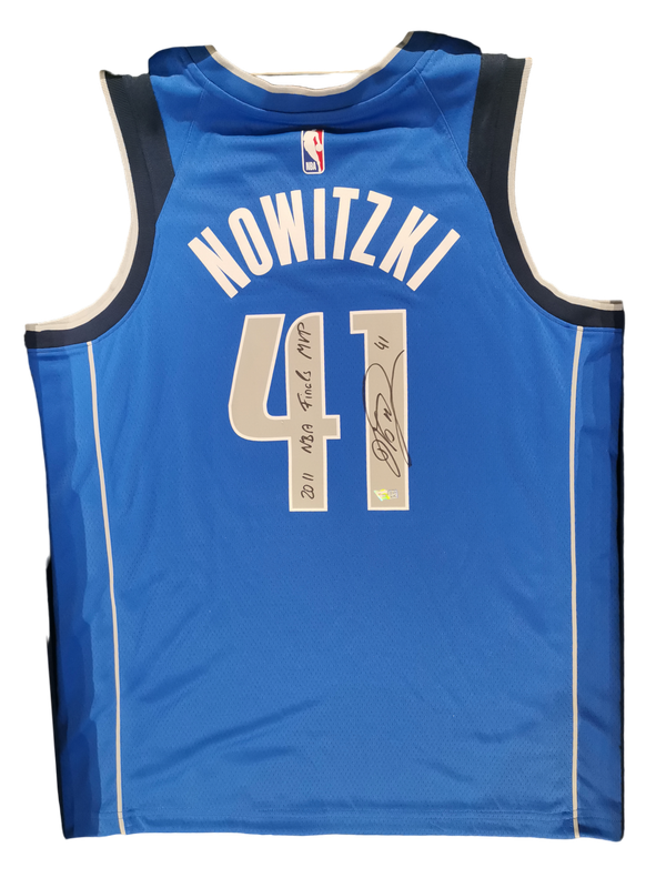 Dirk Nowitzki Nike Royal Swingman Jersey with "11 Finals MVP" - Icon Edition