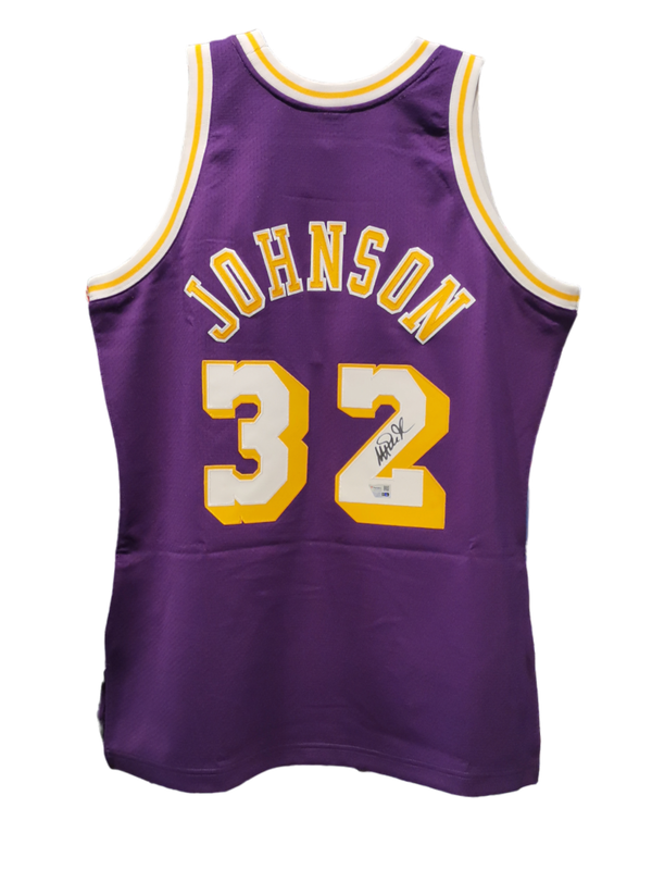 Magic Johnson Auto Lakers Purple Jersey