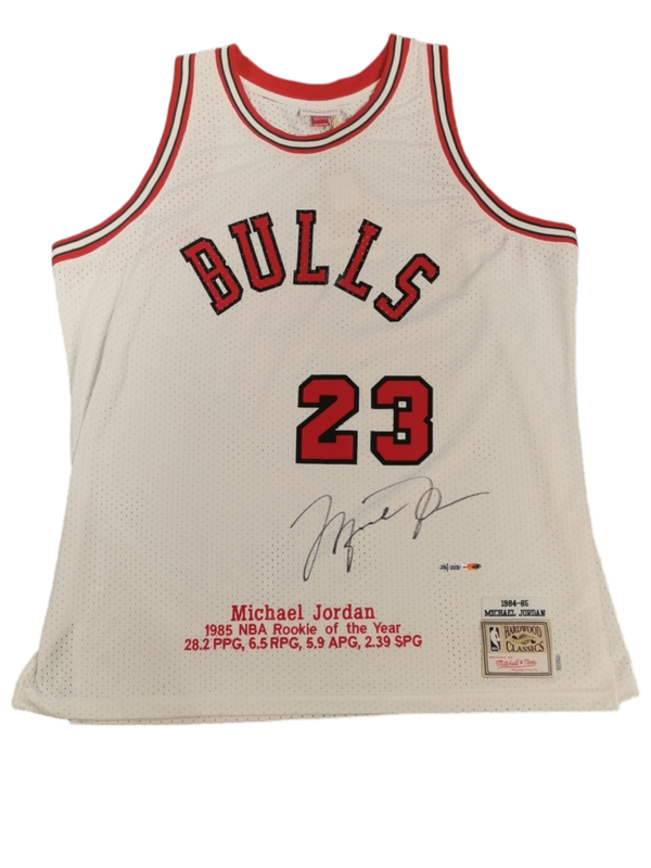 1986 Signed Rookie of the Year Michael Jordan Bulls Jersey 23/223