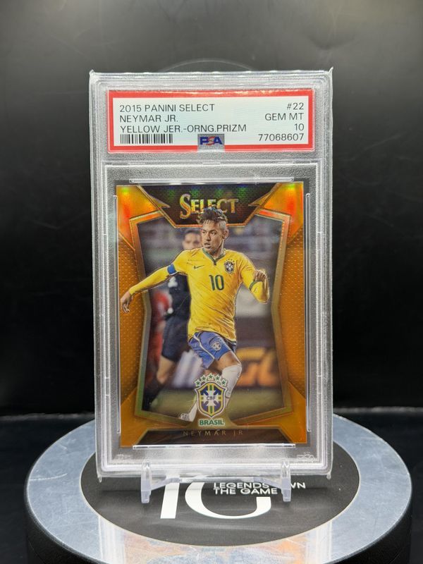 2015 Panini Select Neymar Jr. Yellow Jer.-Orange. Prizm #22 56/149 PSA 10