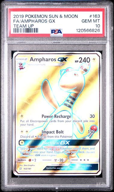 2019 Ampharos GX Team UP PSA 10