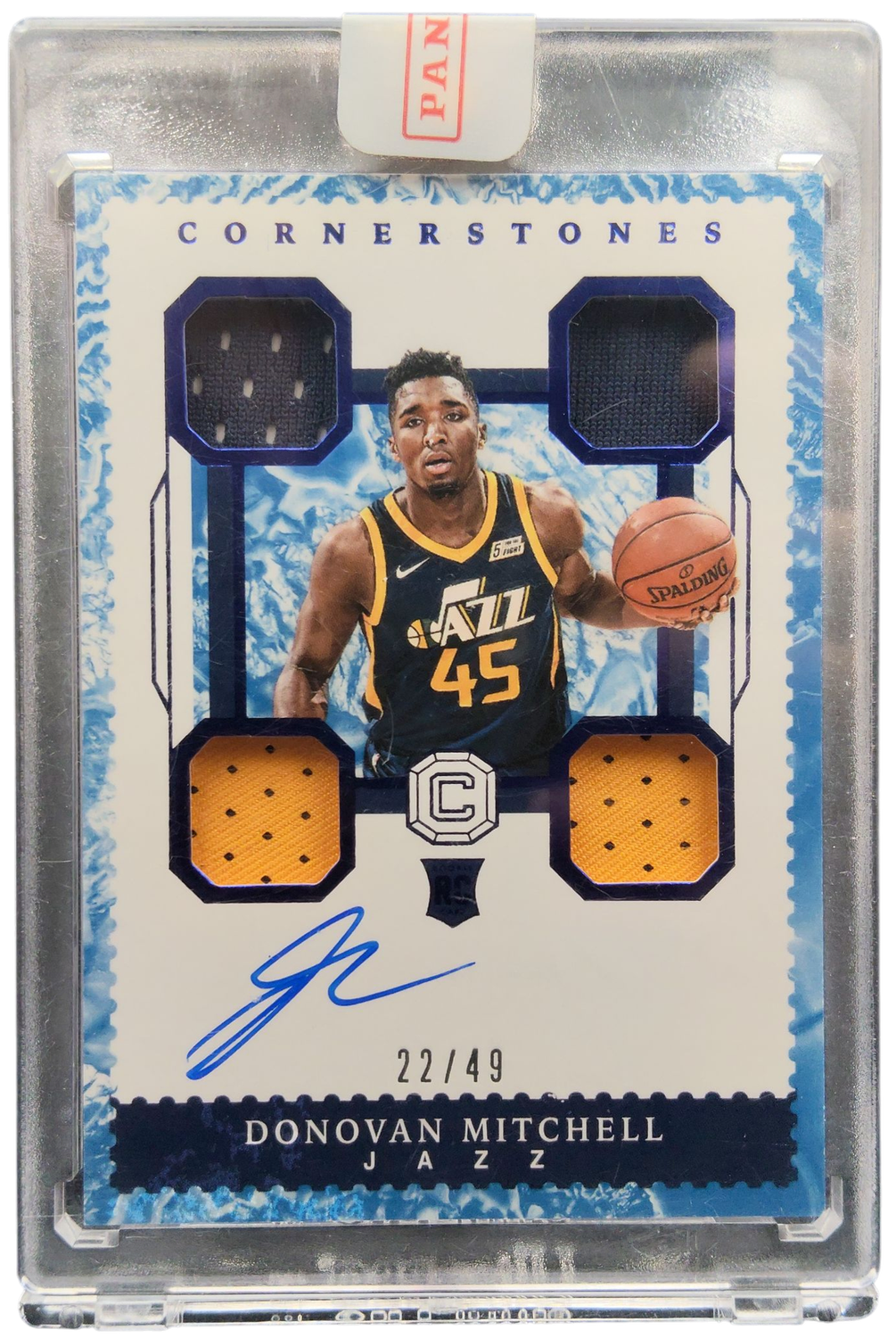 2017-18 Panini Cornerstones Basketball Donovan Mitchell 22/49 Patch and  Auto  #163