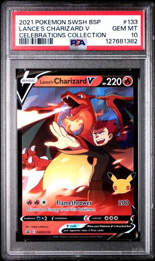 2021 Pokemon SWSH BSP Lance's Charizard V Celebrations Cellection #133 PSA 10