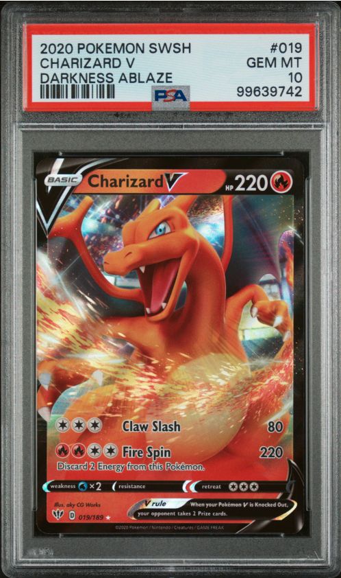 Pokemon 2020 SWSH Charizard V Darkness Ablaze #019 PSA 10