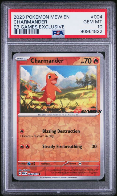 2023 Pokemon Mew En Charmander EB Games Exclusive # 004 PSA 10