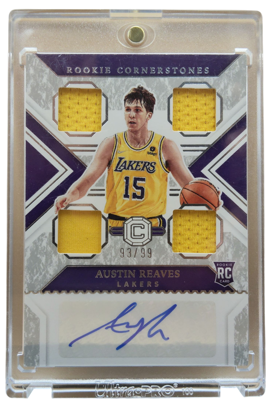 2021-22 Panini Chronicles Cornerstones Basketball Austin Reaves Patch and Auto #RCO-ARV 93/99