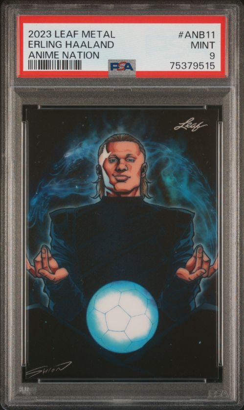 2023 Leaf Metal Erling Haaland Anime Nation #ANB11 PSA 9