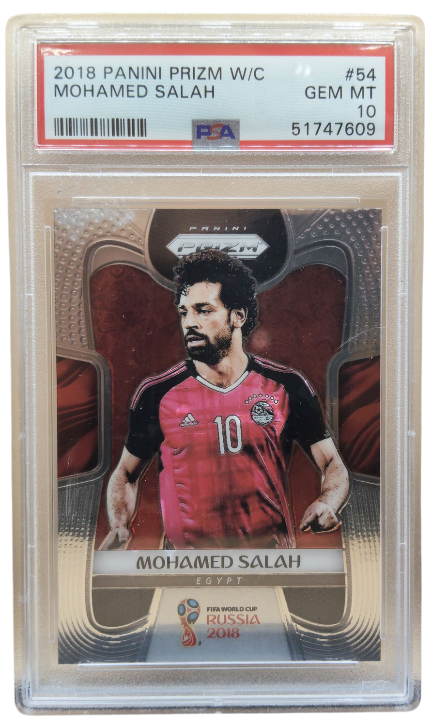 2018 Panini Prizm W/C Mohamed Salah #54 PSA 10